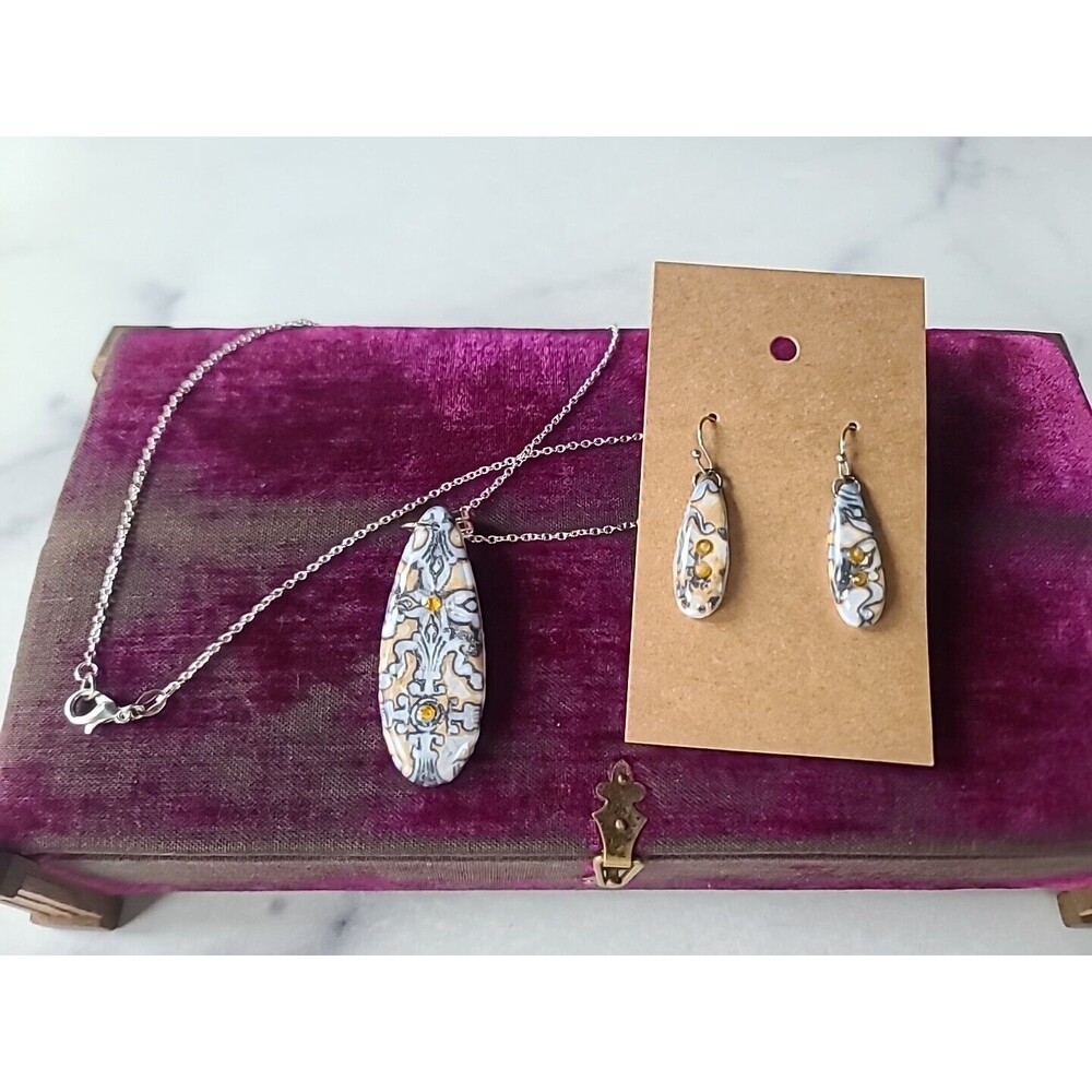 925 Polymer Clay Jewelry Set, NEW